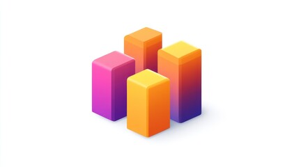 Obraz premium Colorful Gradient Cubes in Modern Design Style for Creative Projects and Presentations