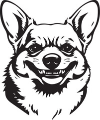 Corgi dog. Hand drawn vector illustration