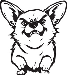 Corgi dog. Hand drawn vector illustration