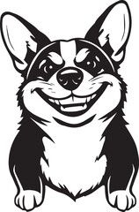 Corgi dog. Hand drawn vector illustration
