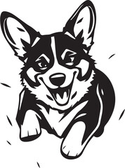 Corgi dog. Hand drawn vector illustration