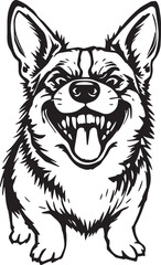 Corgi dog. Hand drawn vector illustration