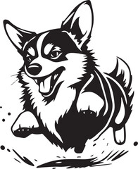 Corgi dog. Hand drawn vector illustration