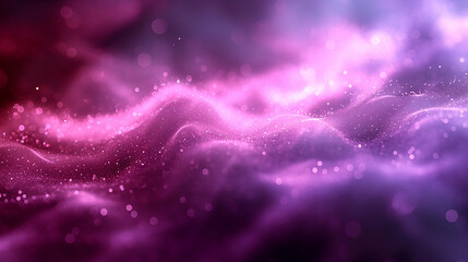 Fototapeta premium Glittering Cosmic Waves Purple-Pink Shimmering Abstract Background with Galaxy Texture.
