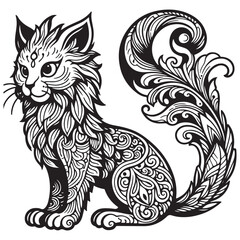 Obraz premium Cute Line Art Animals
