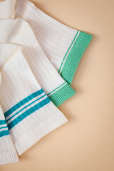 white socks on a plain background