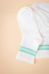 white socks on a plain background