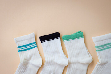 white socks on a plain background