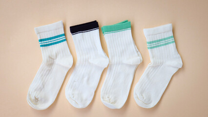 white socks on a plain background