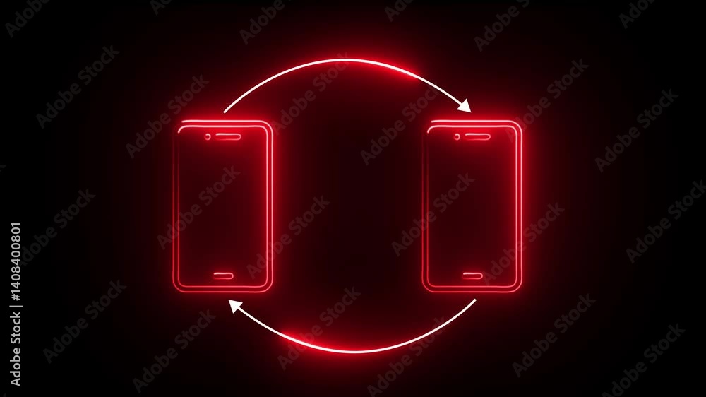 Poster mobile phone to mobile phone doc transfer animation. file transfer concept animation. folder to fold