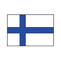 Obraz premium Finland Flag Icon in Simple Vector Style 