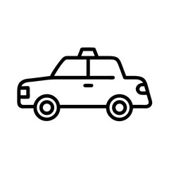 Obraz premium Taxi icon in vector style with simple lines on a white background 