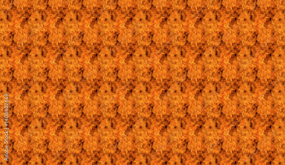 Poster orange textured surface displaying intricate geometric pattern, representing smooth seamless backgro