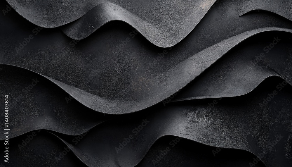 Aufkleber dark textured waves of leather create depth and interest in a modern design space, showcasing the be