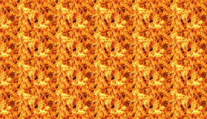 Seamless burning fire texture with intense flames generating dramatic background, highlighting energy, heat, destructive power for graphic design overlay