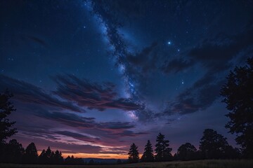 Captivating Nightfall Skies with Deep Indigo Shadings and Rich Outdoor Magic