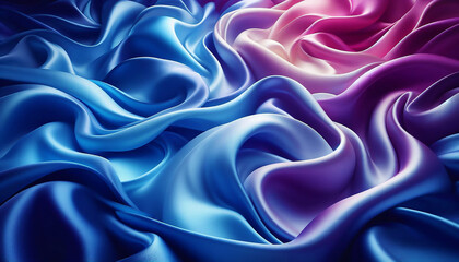 Fototapeta premium Bright and bold satin fabric with soft, elegant folds and shimmer.
