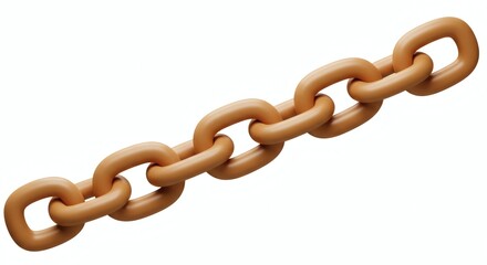 Obraz premium 3D cartoon chain isolated white background