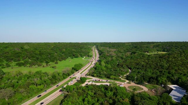Aerial of Road Passing Through Cedar Hill State Park