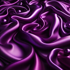 Fototapeta premium Luxurious purple silk satin fabric with soft wavy folds and elegant shine.