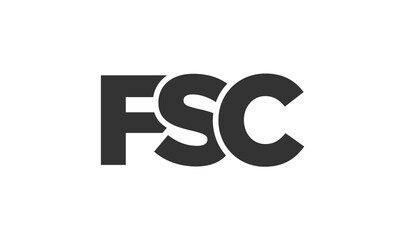 Fototapeta premium FSC logo design template with strong and modern bold text. Initial based vector logotype featuring simple and minimal typography. Trendy company identity.