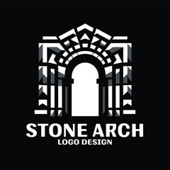 Fototapeta premium Stone Arch Vector Logo Design