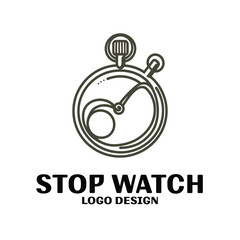 Stopwatch Vector Logo Design