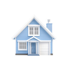 Charming Blue House with Modern Design and Clean Lines