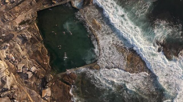 Aerial Sunrise Over Maroubra Beach, Sydney - Tranquil Coastal Drone Footage