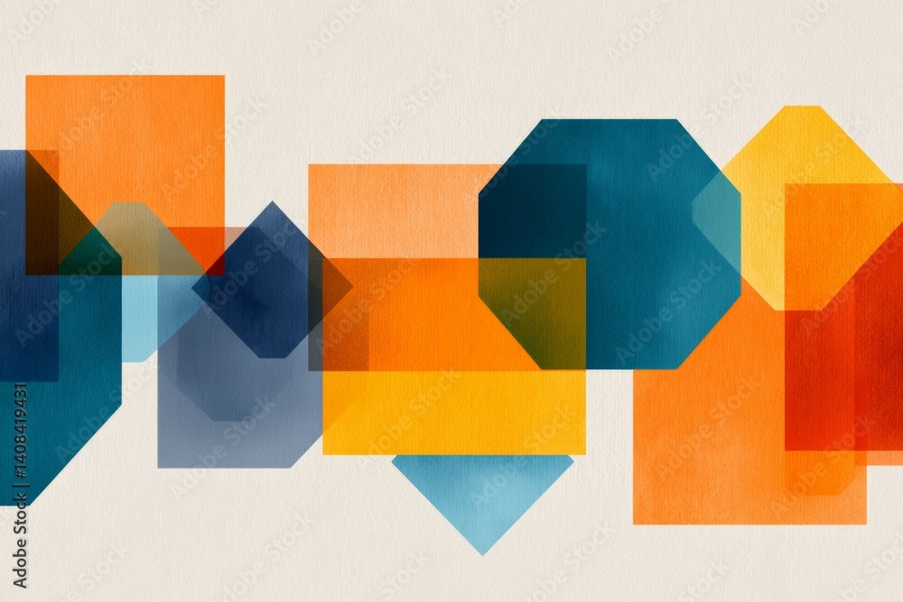 Poster colorful geometric abstract background with overlapping shapes