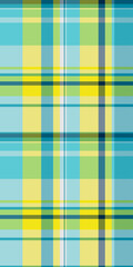 Calm seamless texture tartan, deco vector pattern textile. Backdrop background plaid check fabric in cyan and green colors.
