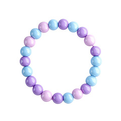 Colorful Bead Bracelet with Purple and Blue Round Shapes