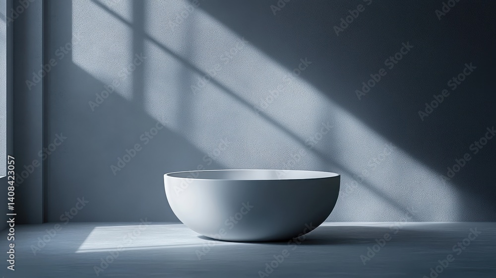 Aufkleber elegant white vase with delicate flowers casting soft shadows in a minimalist setting during afterno