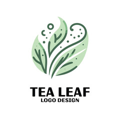 Fototapeta premium Tea Leaf Vector Logo Design