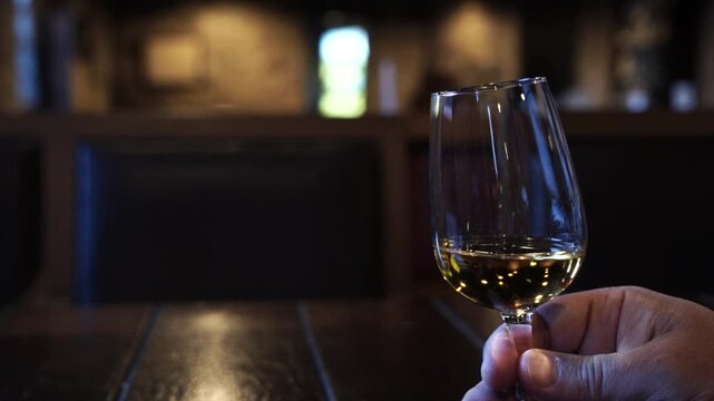 port wine testing, glasses with drink