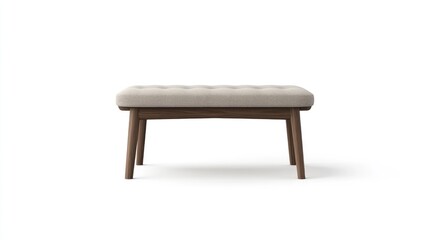 Fototapeta premium Modern Upholstered Bench with Wooden Legs for Home Decor and Comfortable Seating Solutions