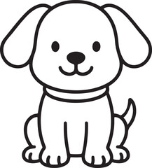 Adorable Puppy Coloring Page – Cute Dog Line Art for Kids
