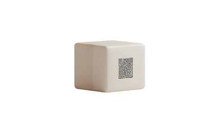 QR Code on a Minimalist Cube Modern Technology Meets Simple Design for Digital Marketing and S