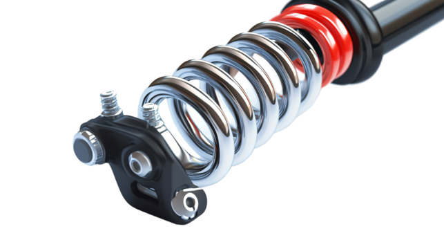 Cycling Front Fork Rebound Spring for Smooth Ride - Isolated on White Background