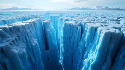 Cryogenic Data Formation: Binary Code Glacier with Frozen Numerical Patterns in Massive Blue Cyber Ice