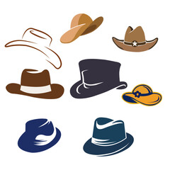 HATS ILLUSTRATOR OF DIFFERENT COLOR AND STYLE CAN BE USED AS LOGO