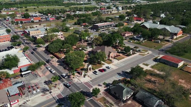 Aerial of Town Square in Kyle, Texas