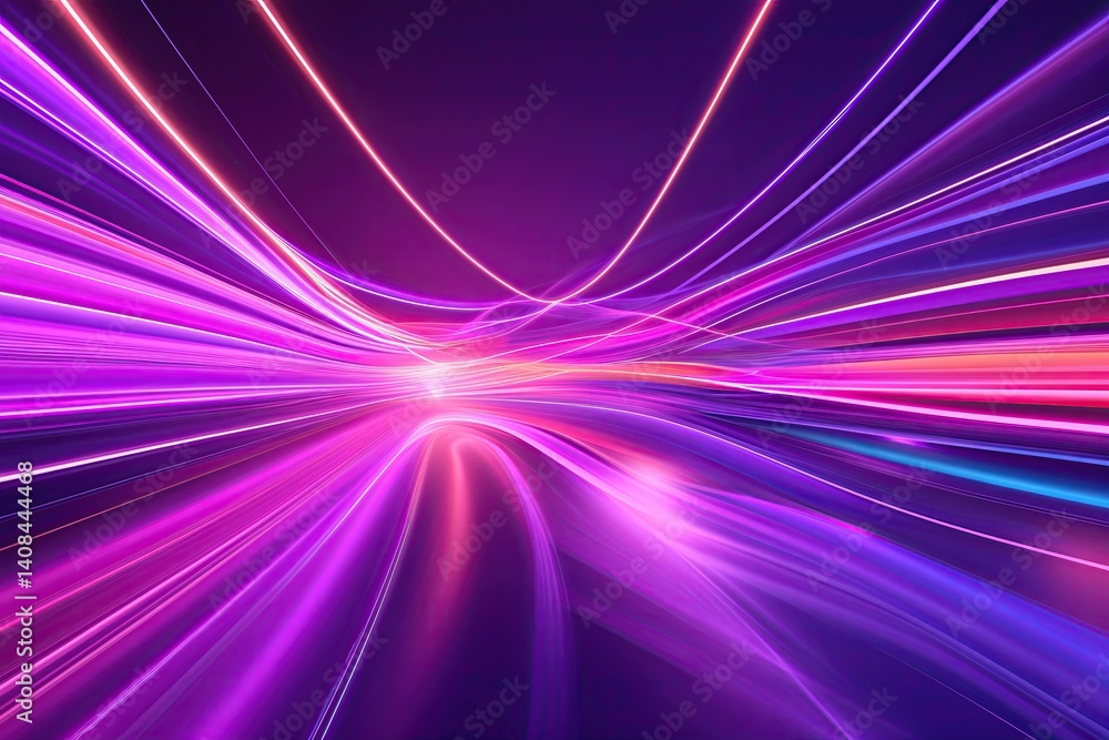 Poster dynamic purple and pink backgrounds with fluid light lines in colorful motion