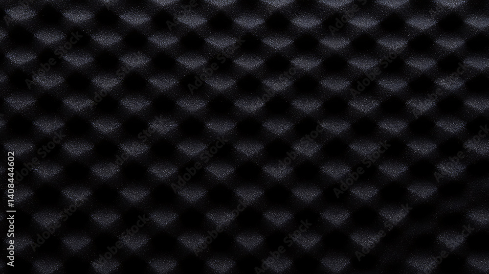 Poster abstract close-up of soundproofing foam in a dark, textured pattern. the geometric design and unifor