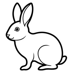 Rabbit Line Art Vector Illustration | Minimalist Bunny Outline Drawing | Hand-Drawn Hare Sketch | Cute Wildlife Animal Design | Perfect for Logos, Prints, Tattoos, Stickers, and Digital Projects