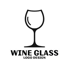 Wine Glass Vector Logo Design