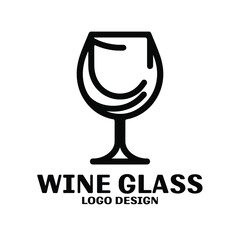 Wine Glass Vector Logo Design