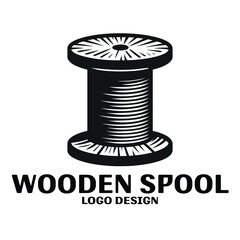 Wooden Spool Vector Logo Design