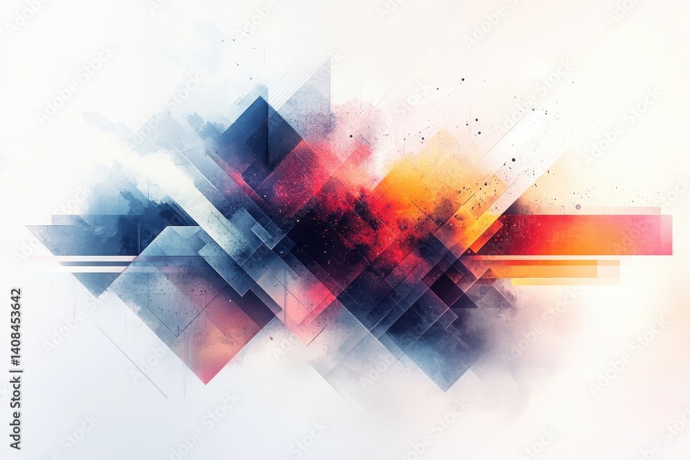 Aufkleber colorful abstract city skyline representation showcasing vibrant hues and geometric shapes creating 