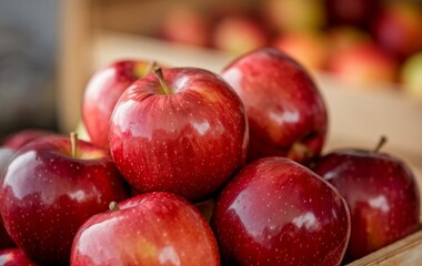 Fresh Red Apples Close Up